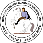 Logo: Hoof statics and balance;  Hufe in gesunder Balance, wissenschaftlich verifiziert